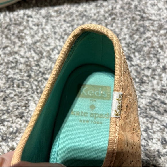 Keds x Kate Spade Cork Cream teal womens sneakers size 6.5 See Note - Picture 6 of 11